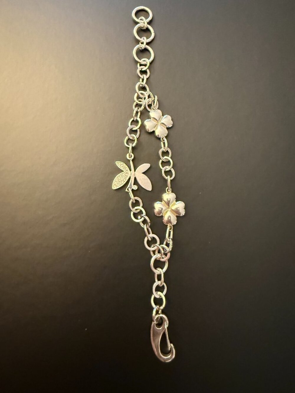 Folli Follie Silver-Tone Butterfly & Flower Charm Bracelet